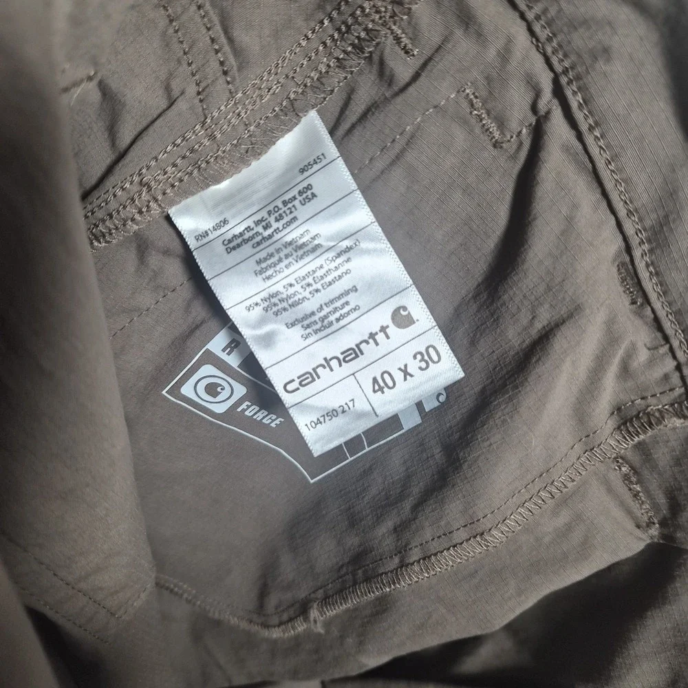 Carhartt Force Men's 40x30 Brown Relaxed Fit Ripstop Work Pants BN4750 M